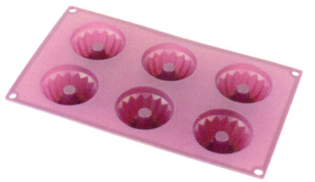 Silicone 6 cup  muffin cake mould SP1306