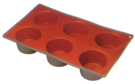 Silicone 6 cup shallow muffin cake mould SP1903