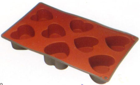 Silicone 8 cup heart cake mould SP1901