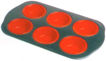 Silicone 6 cup muffin cake pan SP1606